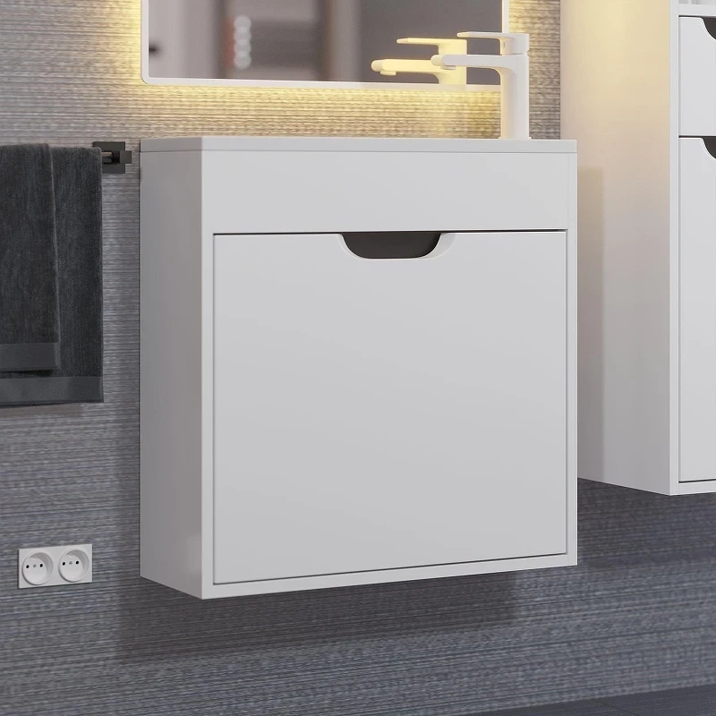 Тумба с раковиной Uperwood Modul 60 393020557 подвесная цвет Белый матовый Графит матовый