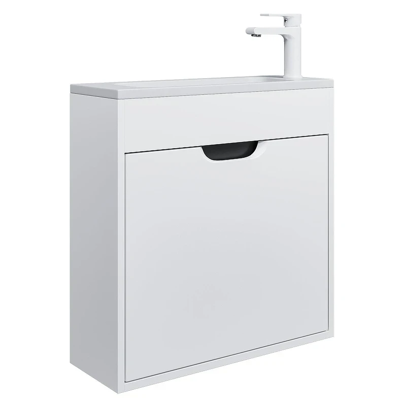Тумба с раковиной Uperwood Modul 60 393020557 подвесная цвет Белый матовый Графит матовый