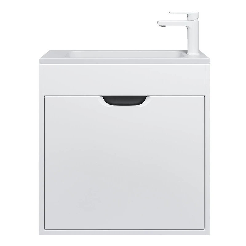 Тумба с раковиной Uperwood Modul 60 393020557 подвесная цвет Белый матовый Графит матовый