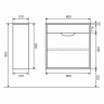 Тумба с раковиной Uperwood Modul 60 393020557 подвесная цвет Белый матовый Графит матовый