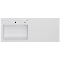 Раковина AM.PM X-Joy 120 L M85AWPL1201WG с местом под стиральную машину Белая искусственный камень (литьевой мрамор) полувстраиваемая, с местом под стиральную машину
