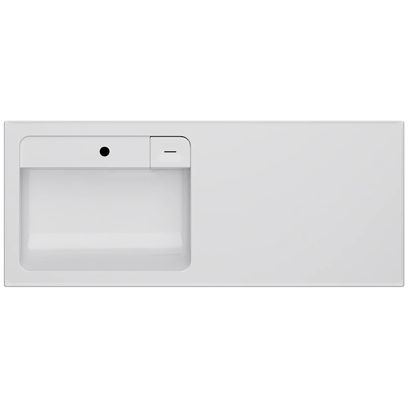 Раковина AM.PM X-Joy 120 L M85AWPL1201WG с местом под стиральную машину Белая искусственный камень (литьевой мрамор) полувстраиваемая, с местом под стиральную машину