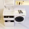 Раковина AM.PM X-Joy 120 L M85AWPL1201WG с местом под стиральную машину Белая искусственный камень (литьевой мрамор) полувстраиваемая, с местом под стиральную машину