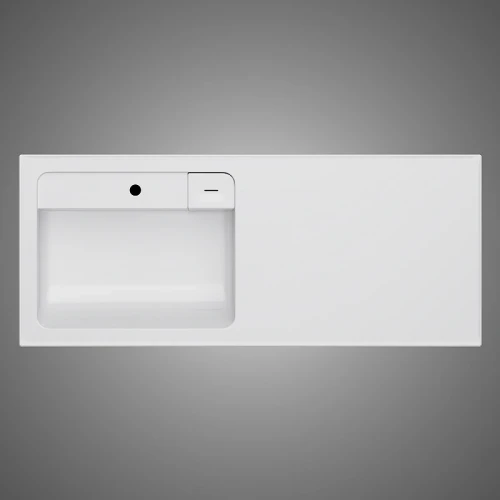Раковина AM.PM X-Joy 120 L M85AWPL1201WG с местом под стиральную машину Белая искусственный камень (литьевой мрамор) полувстраиваемая, с местом под стиральную машину