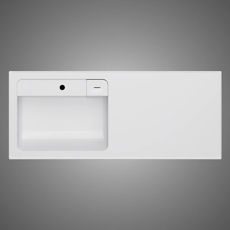 Раковина AM.PM X-Joy 120 L M85AWPL1201WG с местом под стиральную машину Белая искусственный камень (литьевой мрамор) полувстраиваемая, с местом под стиральную машину