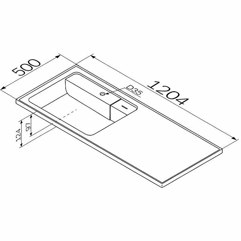 Раковина AM.PM X-Joy 120 L M85AWPL1201WG с местом под стиральную машину Белая искусственный камень (литьевой мрамор) полувстраиваемая, с местом под стиральную машину