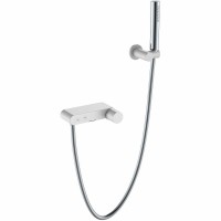 Смеситель для ванны Boheme Stick 123-WCR Белый матовый Хром латунь на стену