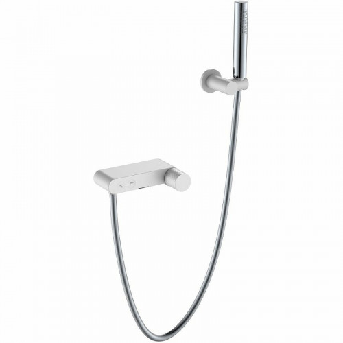 Смеситель для ванны Boheme Stick 123-WCR Белый матовый Хром латунь на стену