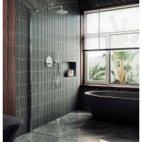 Душевая перегородка Maybah Glass MGD-677-5ш 1090x1950 в широком профиле Хром матовый стекло прозрачное