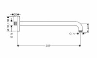 Кронштейн для верхнего душа Hansgrohe 27446000 Хром нержавеющая сталь на стену