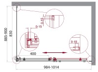 Душевой уголок BelBagno Acqua 100х90 ACQUA-AH-1-100/90-C-Cr профиль Хром стекло прозрачное