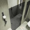 Душевая дверь Maybah Glass MGD-529-6 905x1950 на петлях Черный стекло графитовое