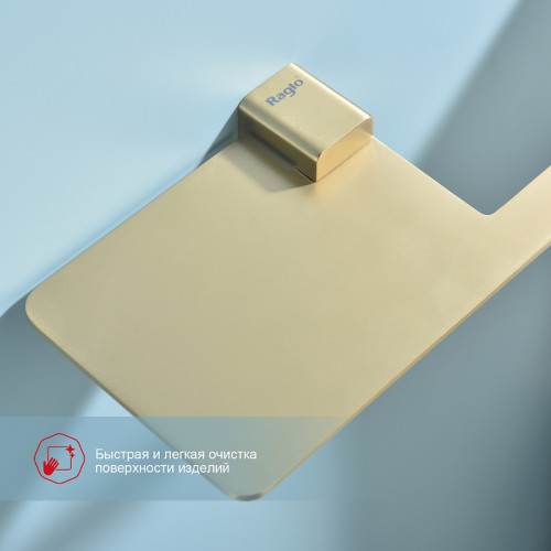 Держатель туалетной бумаги Raglo R301.03.03 с полкой Золото матовое