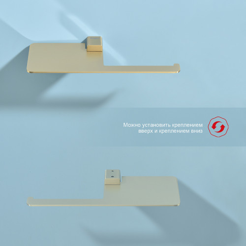 Держатель туалетной бумаги Raglo R301.03.03 с полкой Золото матовое