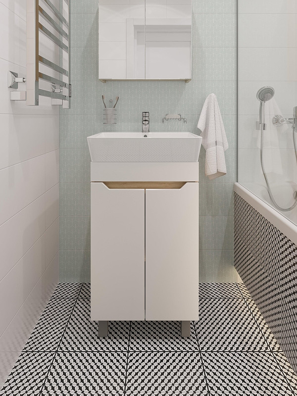 Тумба с раковиной DIWO Архангельск 50 цвет Белый Дуб сонома