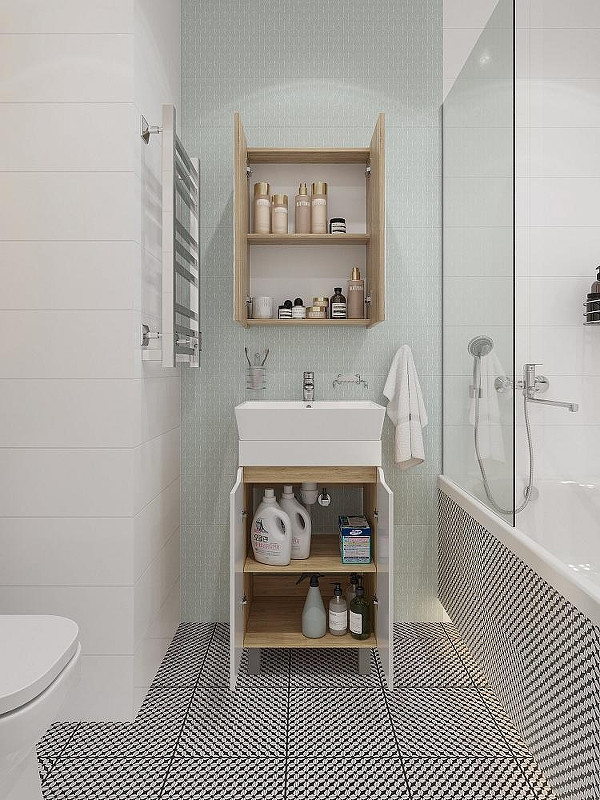 Тумба с раковиной DIWO Архангельск 50 цвет Белый Дуб сонома