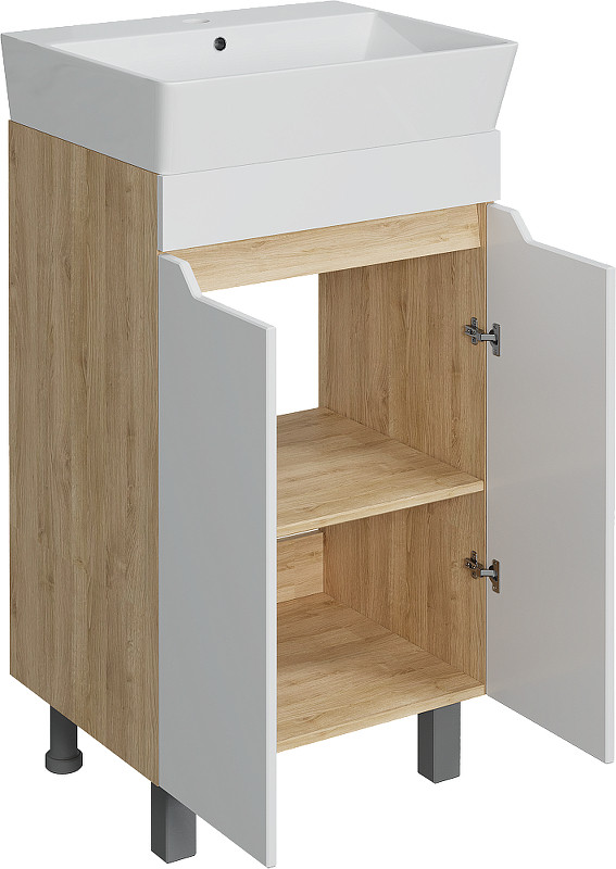 Тумба с раковиной DIWO Архангельск 50 цвет Белый Дуб сонома