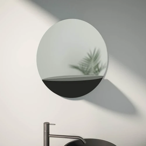 Зеркало Evoform Shadow d60 BY 0561 с металлической полочкой - Черный цвет
