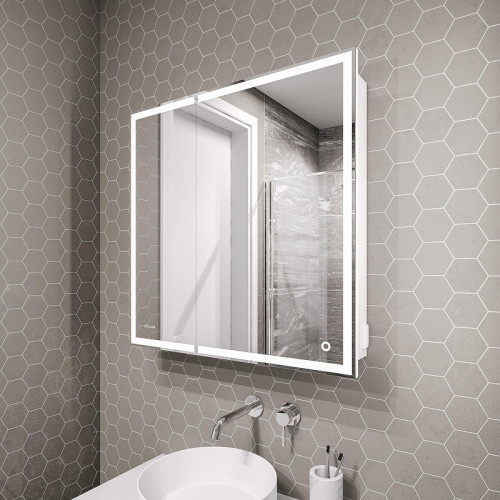 Зеркальный шкаф Grossman Меркадо 60 206018 с подсветкой цвет Белый