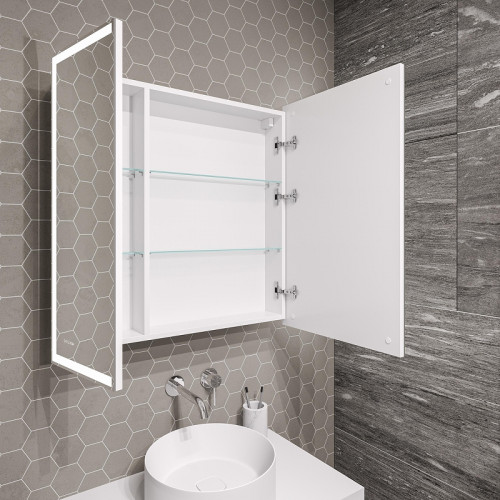 Зеркальный шкаф Grossman Меркадо 60 206018 с подсветкой цвет Белый