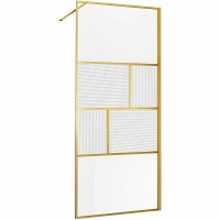 Душевая перегородка Vincea Walk-In 120 VSW-1HC120CFBG профиль Брашированное золото стекло прозрачное/рифленое