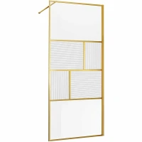 Душевая перегородка Vincea Walk-In 120 VSW-1HC120CFBG профиль Брашированное золото стекло прозрачное/рифленое