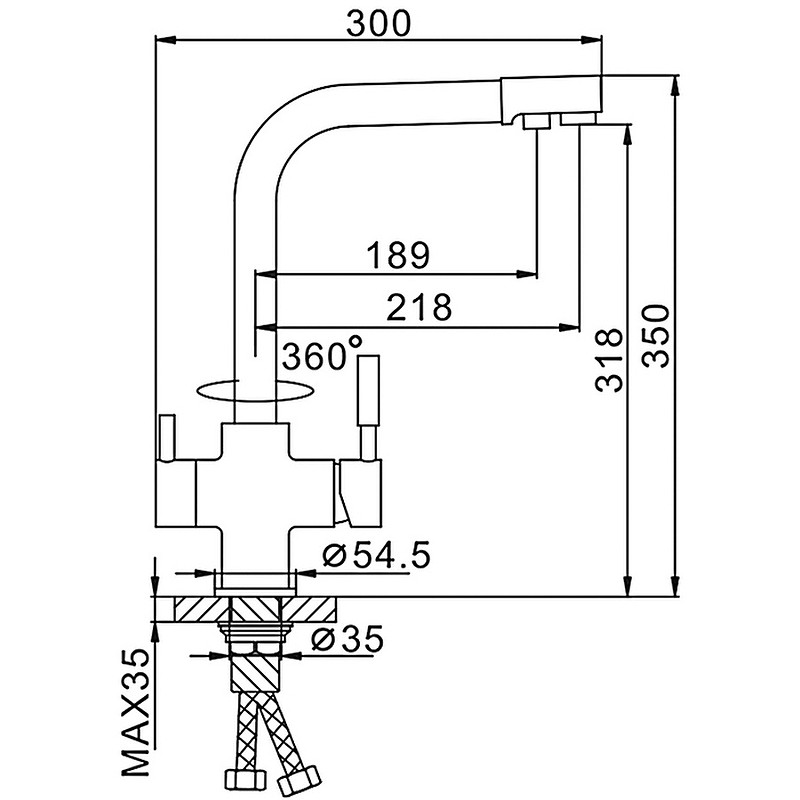 Смеситель для кухни Frap H52 F4352-20 Бежевый латунь на столешницу