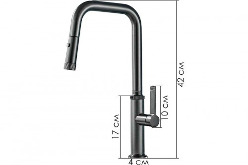 Смеситель для кухни Ekko E6002-7 цвет Черный матовый