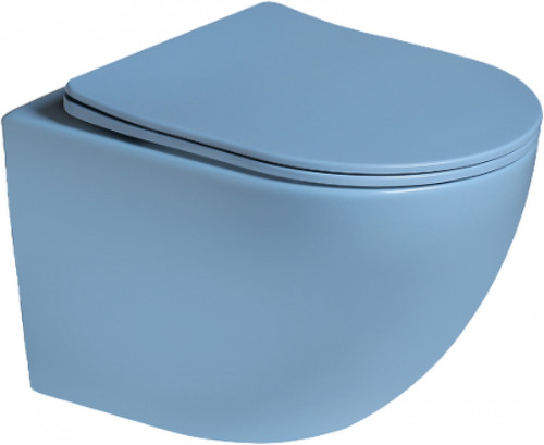 Комплект унитаза с инсталляцией SantiLine SL-5105+SL-01/BL цвет Голубой матовый с сиденьем Микролифт и клавишей смыва цвет Голубой матовый