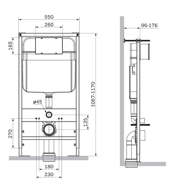 Комплект унитаза с инсталляцией SantiLine SL-5105+SL-01/BL цвет Голубой матовый с сиденьем Микролифт и клавишей смыва цвет Голубой матовый
