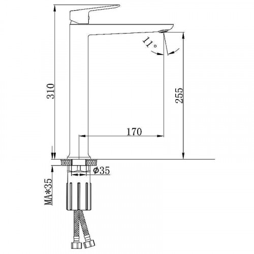 Смеситель для раковины Azario Alanti AZ-K9032B цвет Черный матовый