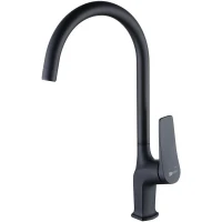 Смеситель для кухни Lemark Bronx LM3705BL Черный латунь