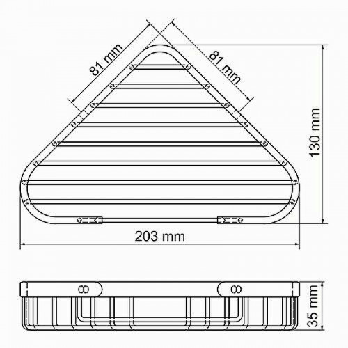 Полка корзина WasserKRAFT K-733B угловая Черная матовая