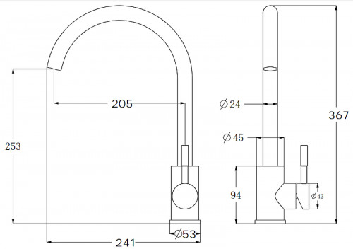 Смеситель для кухни ESKO K45 White Белый гранит матовый нержавеющая сталь