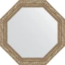 Зеркало Evoform Octagon 75х75 BY 3777 в багетной раме - Виньетка античное серебро 85 мм стекло