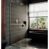 Душевая перегородка Maybah Glass MGD-733-5у 890x1950 в узком профиле Хром матовый стекло бронзовое