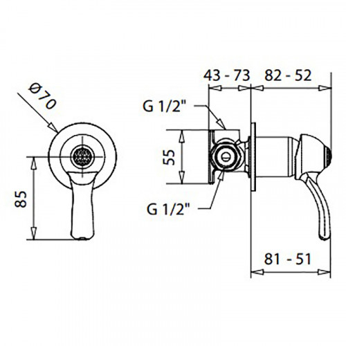 Смеситель для душа Migliore Lem Swarovski 18878 Бронза латунь встраиваемый