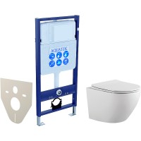 Комплект унитаза с инсталляцией Aquatek Set Aquatek Европа с сиденьем Микролифт фарфор подвесной