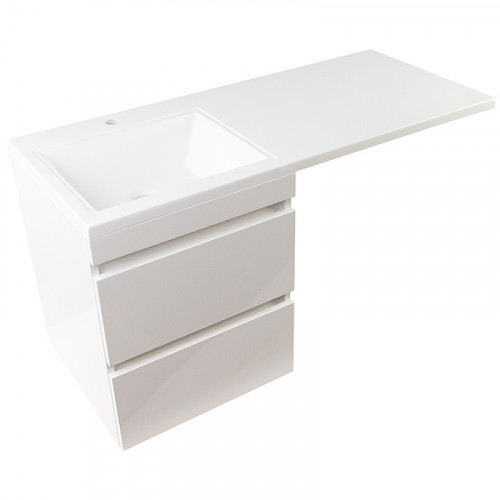 Тумба под раковину Style Line Даллас 115 СС-00000651 подвесная Белый глянец МДФ / ЛДСП