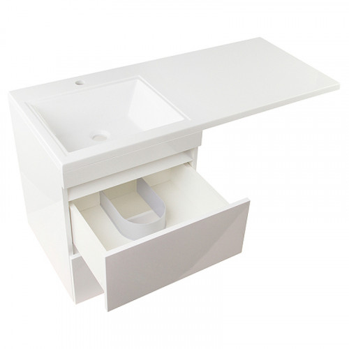 Тумба под раковину Style Line Даллас 115 СС-00000651 подвесная Белый глянец МДФ / ЛДСП