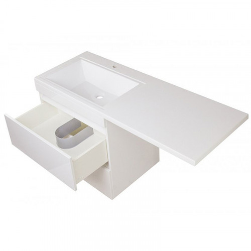 Тумба под раковину Style Line Даллас 115 СС-00000651 подвесная Белый глянец МДФ / ЛДСП