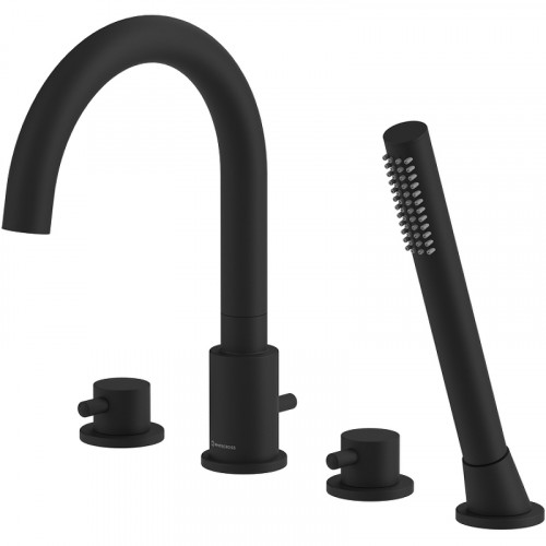 Смеситель на борт ванны Whitecross Y black Y1232BL Черный матовый латунь