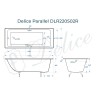Чугунная ванна Delice Parallel 170x80 DLR220502RB с черными матовыми ручками без антискользящего покрытия