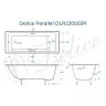 Чугунная ванна Delice Parallel 170x80 DLR220502RB с черными матовыми ручками без антискользящего покрытия
