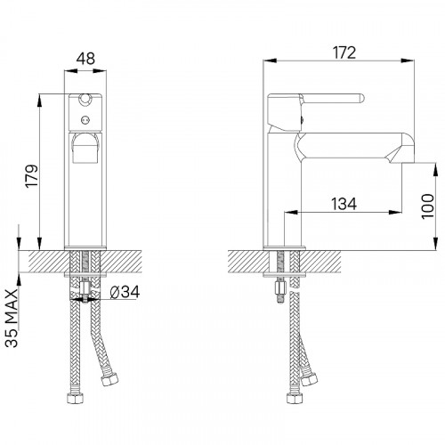 Смеситель для раковины Iddis Aiger AIGBC00i01 Хром матовый