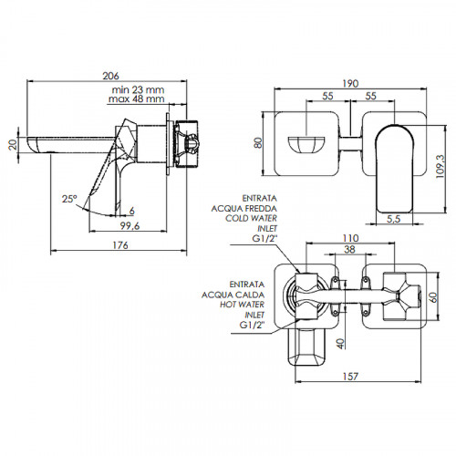 Смеситель для раковины Remer Infinity I15PVO Бронза