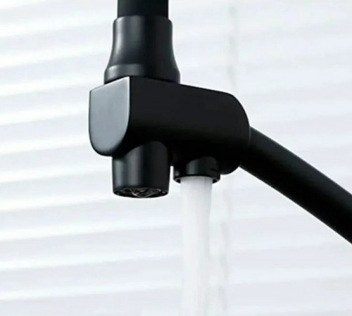 Смеситель для кухни Haiba HB76855-7 Черный матовый латунь