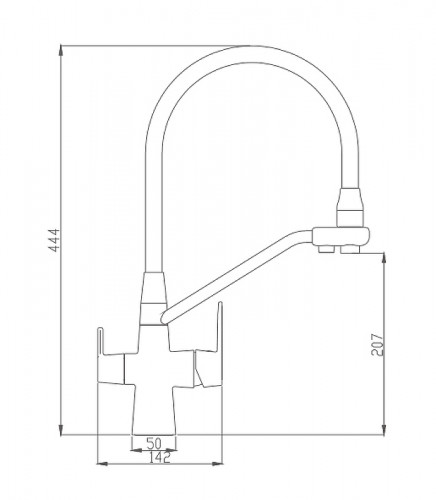 Смеситель для кухни Haiba HB76855-7 Черный матовый латунь