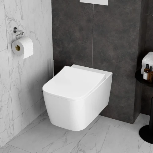 Унитаз подвесной Vitra Metropole Square QuantumFlush 7906B003-6430 цвет Белый с сиденьем Микролифт