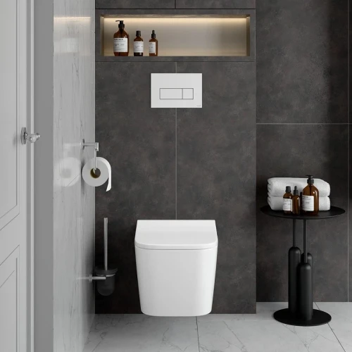 Унитаз подвесной Vitra Metropole Square QuantumFlush 7906B003-6430 цвет Белый с сиденьем Микролифт